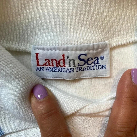 Vintage 80s Land’nSea Cottagecore Traditional Floral Embroidery Shirt Women S/M - Picture 4 of 4